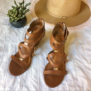 XOXO Criss Cross Wedge Sandals